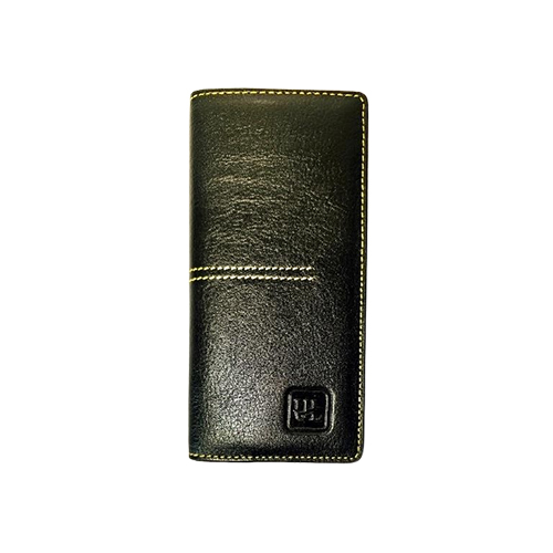 Contrast-Stitch Leather Wallet