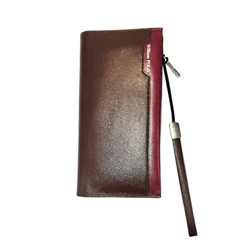 Dual-Tone Leather Wristlet Wallet